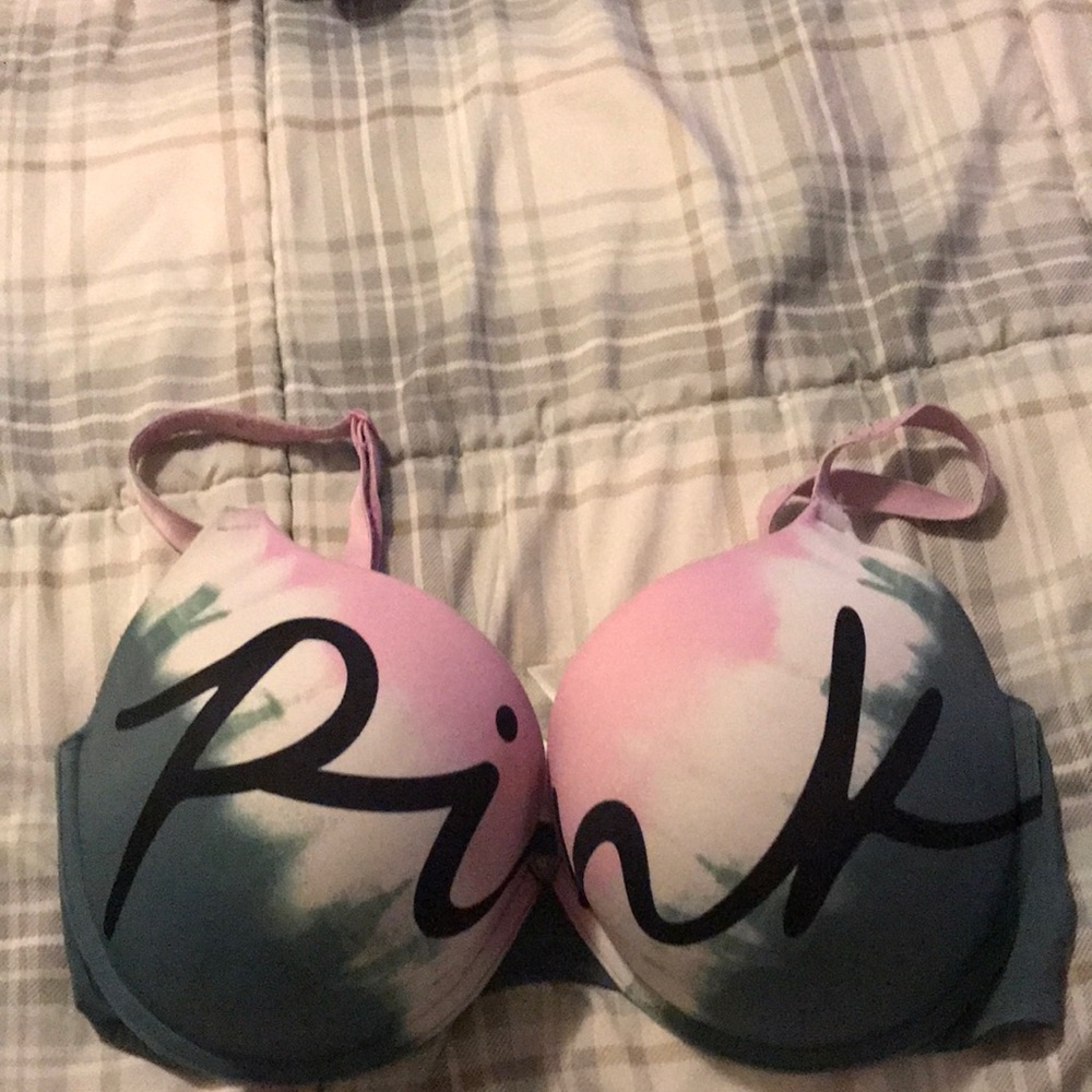 Pink logo bra